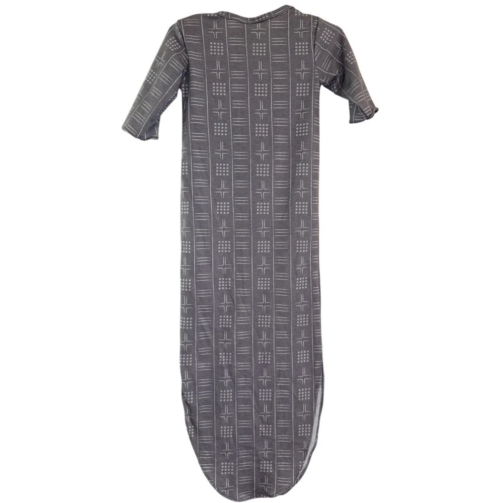 Tobby Baby Sleep Sack Gown Knotted tie bottom Boho Gray‎ Long Sleeve 0-3 months